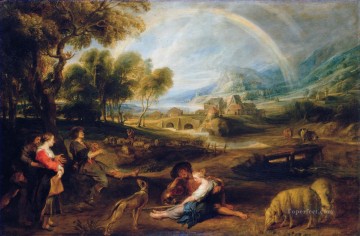 ピーター・パウル・ルーベンス Painting - 虹のある風景 1632年 バロック ピーター・パウル・ルーベンス